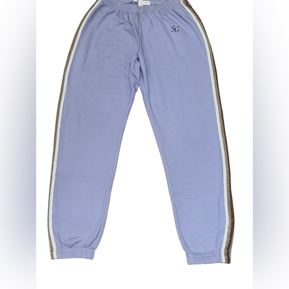 Spiritual Gangster Pants - Spiritual Gangster Perfect Vintage Sweatpants, Purple w Multicolor Stripes Small